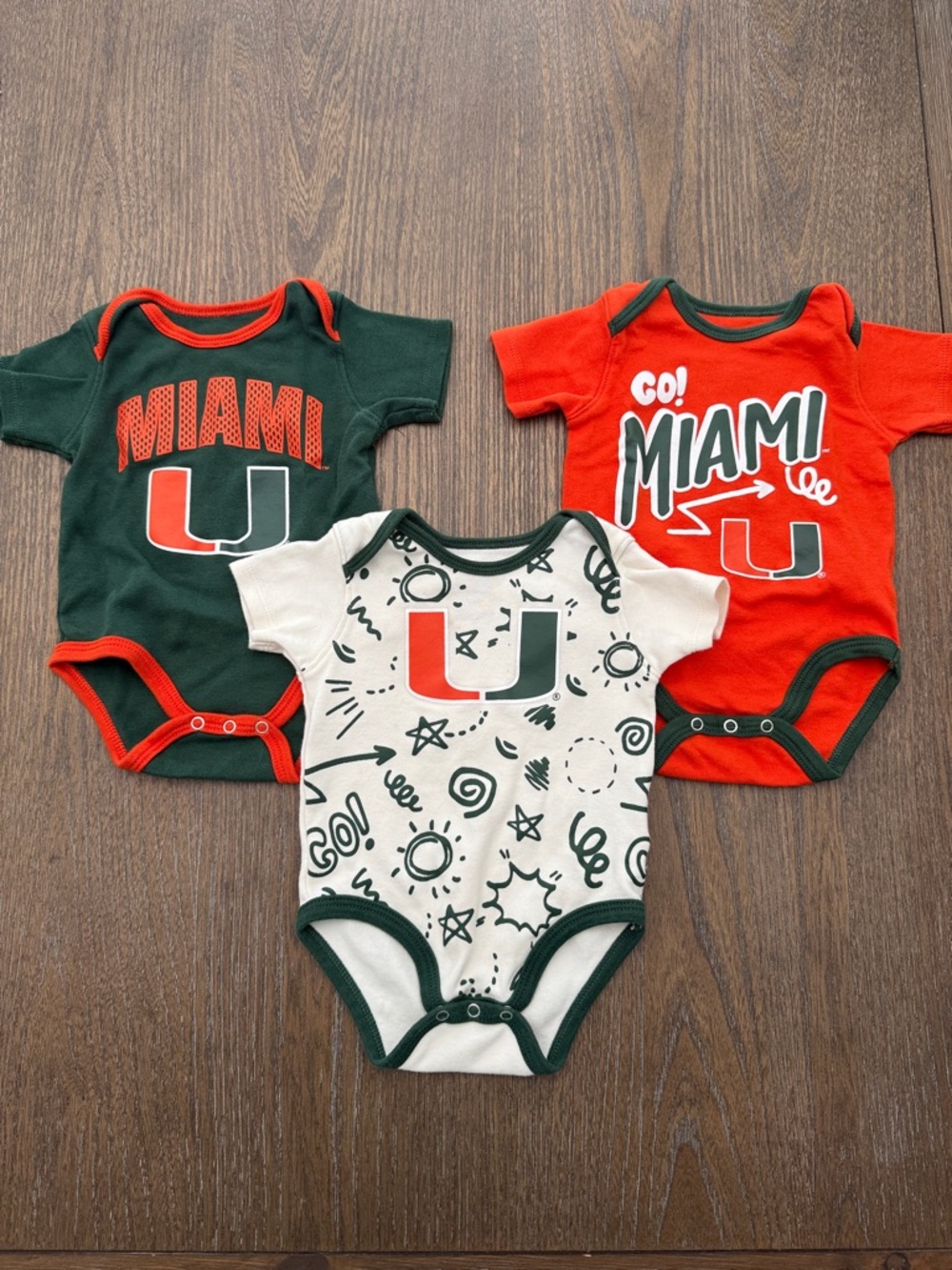 Gen2 Miami Hurricane Onesies 0-3M